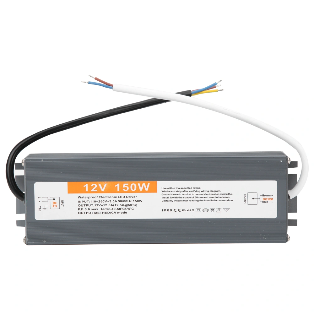 150W UltraThin Waterproof Power Supply LED Power Supply Driver AC170250V (50/60HZ)(DC12V )