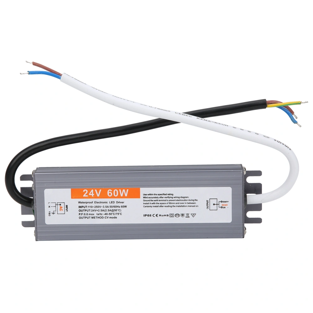 60W UltraThin Waterproof Power Supply LED Power Supply Driver AC110250V (50/60HZ)(DC24V )