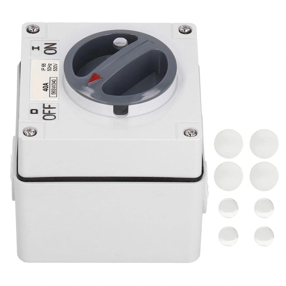 Outdoor Waterproof Switch Socket Dustproof Isolation Rotary OnOff Buttons Indicators 500V(3P40A )