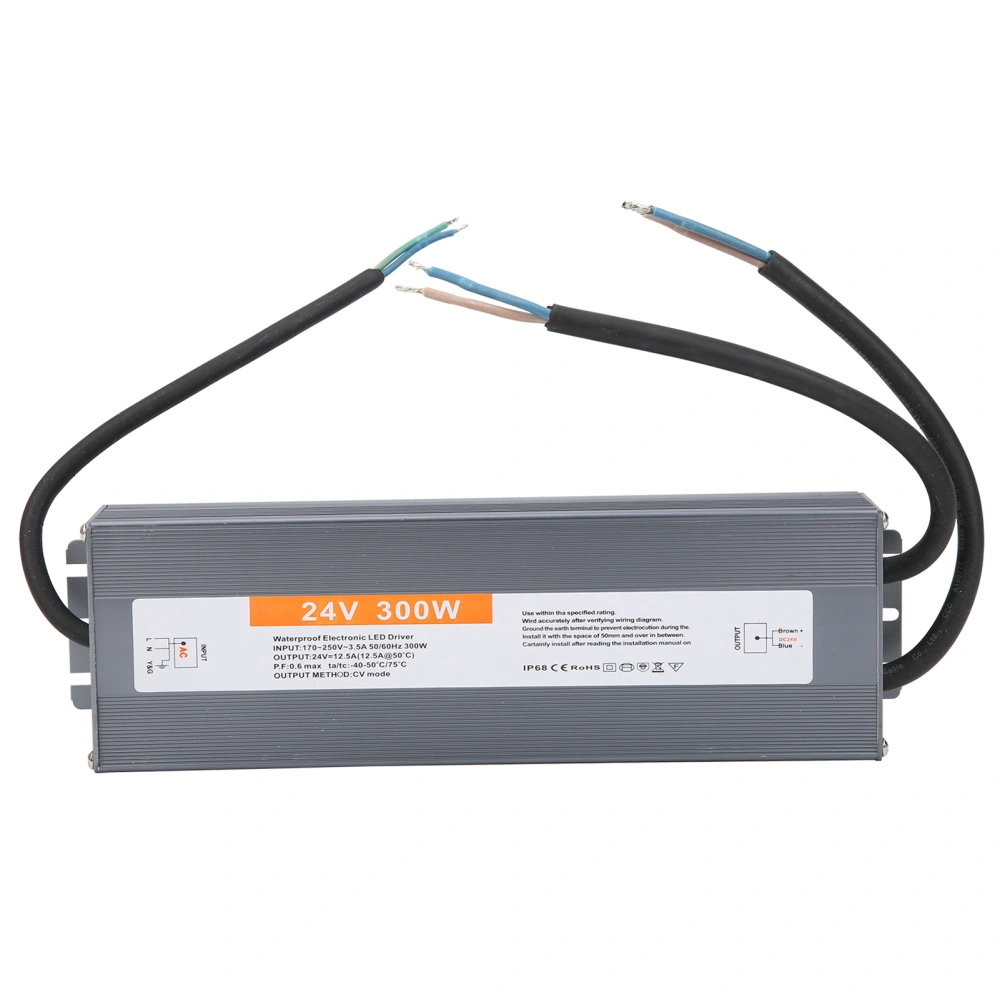 Power Supply Wired UltraThin Waterproof Switching LED Drive AC170250V (50/60HZ) 300W(DC24V )