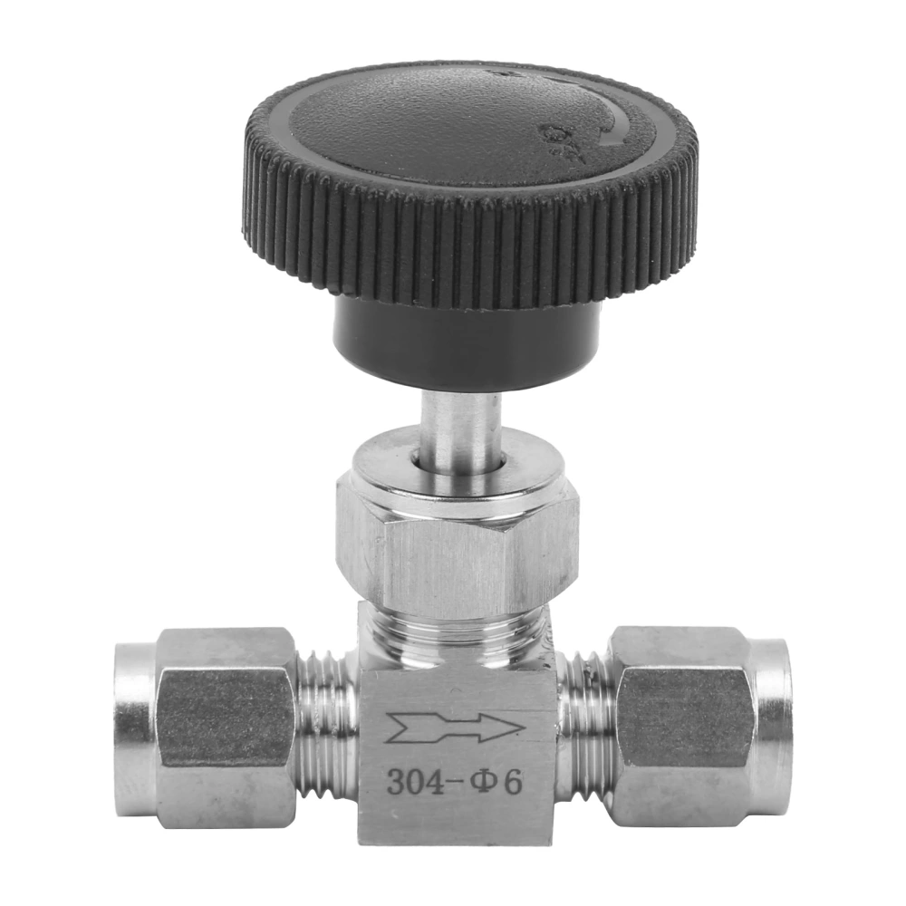 304 Stainless Steel Valve 2‑Way High Pressure Needle Flow Control for Water Gas Oil LiquidФ6