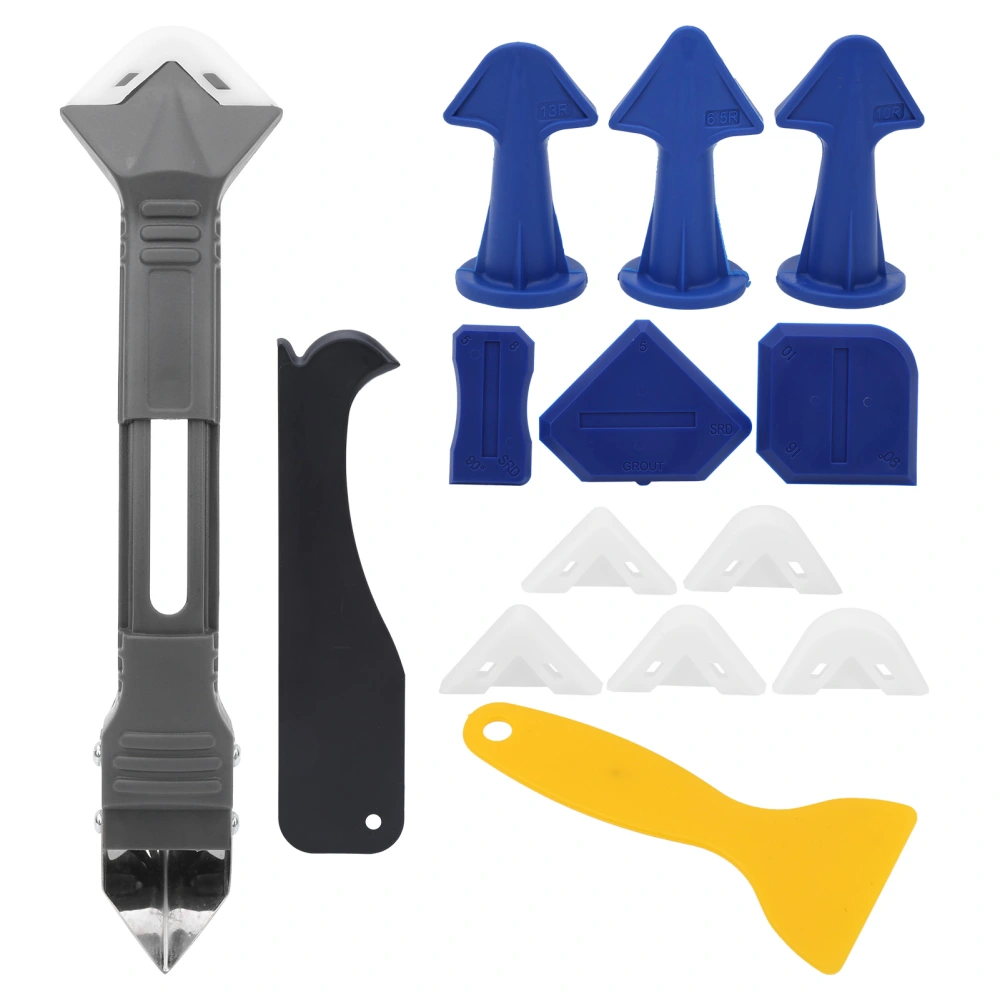 Caulking Finisher Tools Plastic Glass Glue Scraper Sealing Grouting Caulk Nozzles Kit