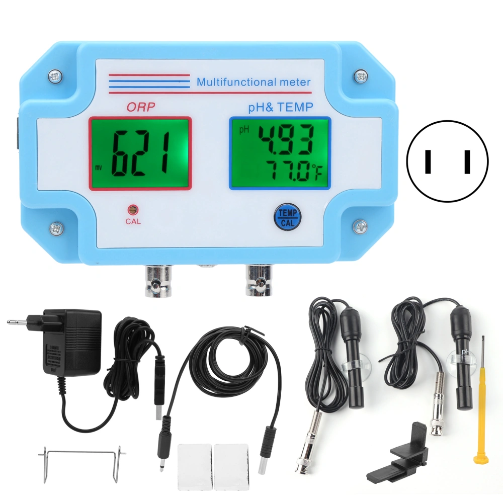 3 in 1 PH ORP Temperture Water Quality Detecor Multifunctional On Line Water Quality MonitorUS Plug 110V