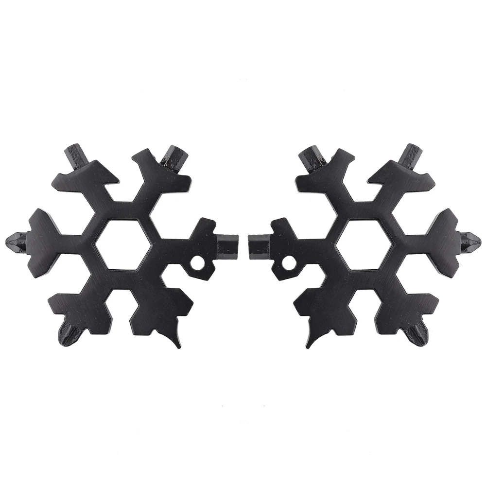 2pcs 19‑In-1 Snowflake Shape Flat Cross Head Screwdriver Snowflake Wrench ToolBlack