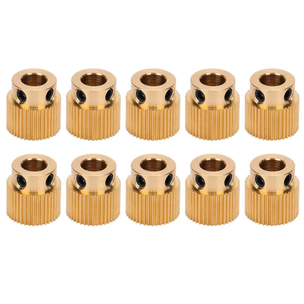 10pcs 40 Tooth Brass Drive Gear Feeding Gear Wheel Extrusion Gear for 3D Printer Extruder