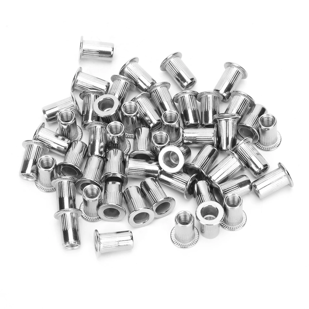 50Pcs Stainless Steel Rivet Nut Ribbing M5 Fastener Hardware Industrial Supplies