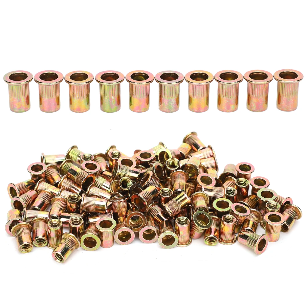 200pcs Blind Rivet Nut Nutserts Carbon Steel Zinc Rivet Nut Inserts Threaded Rivet Nuts