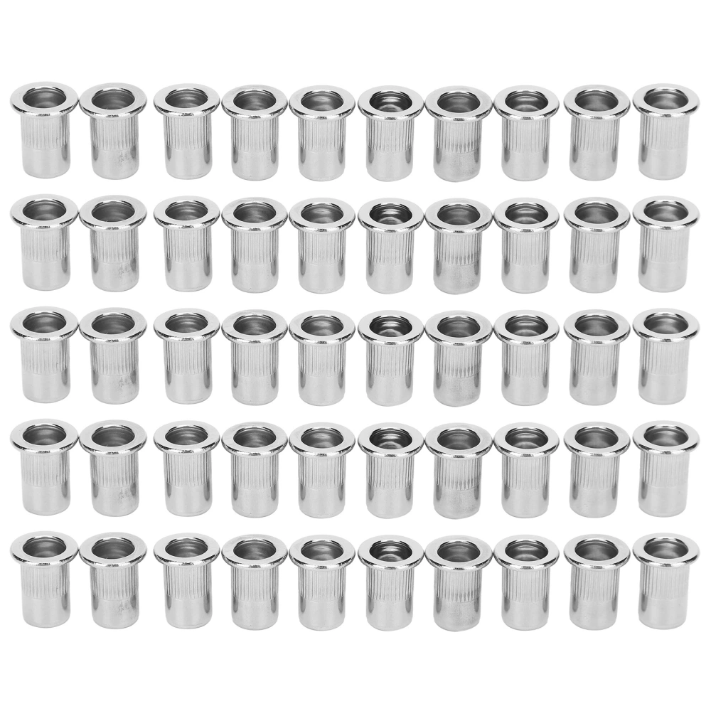 50Pcs Blind Riveting Nuts Set Stainless Steel Ribbed Nut M6 Hardware Accessories