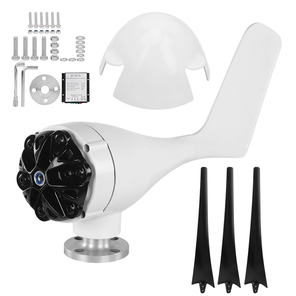 200W Wind Turbines Generator Kit 3 Blade Aerogenerator with Controller AccessoryBlack 24V