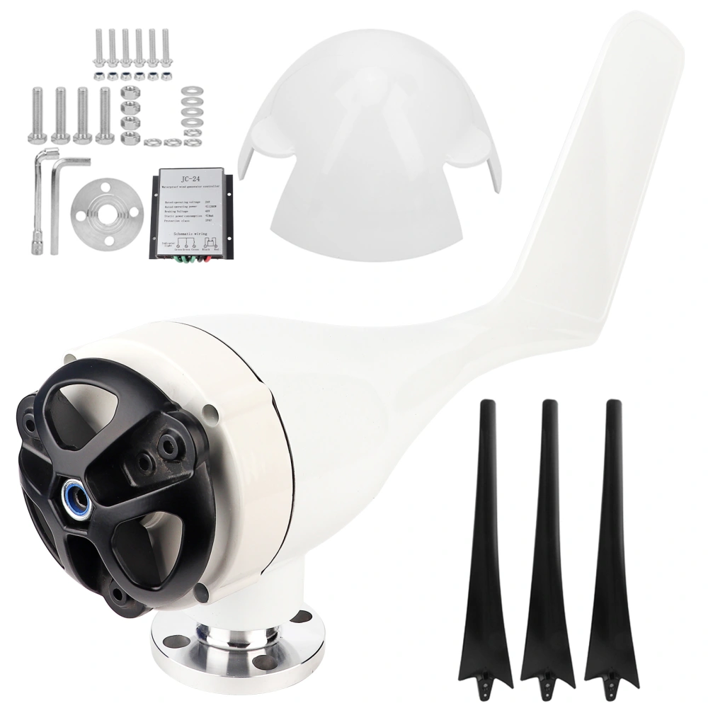 100W Wind Turbines Generator Kit 3 Blade Aerogenerator with Controller AccessoryBlack 24V