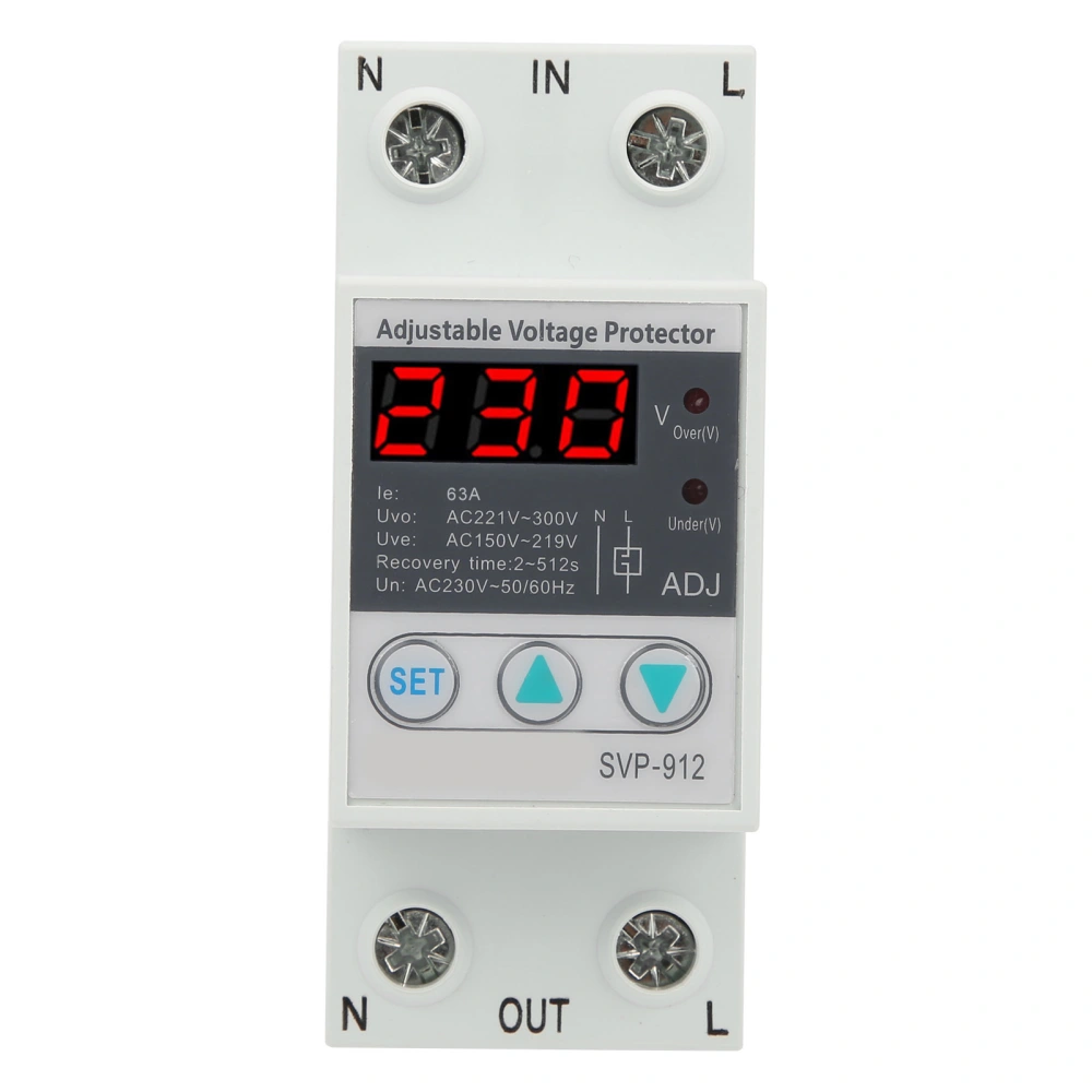 Under Over Voltage Protector Adjustable Recovery Protective Relay Voltmeter SVP‑912