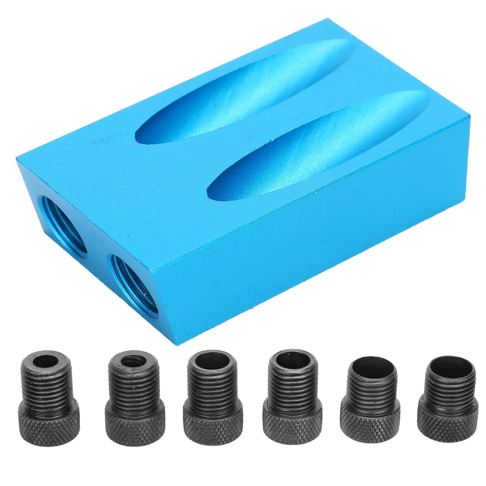 7Pcs/Set Hole Screw Jig 15° Angle Drill Woodworking Guide Oblique Locator