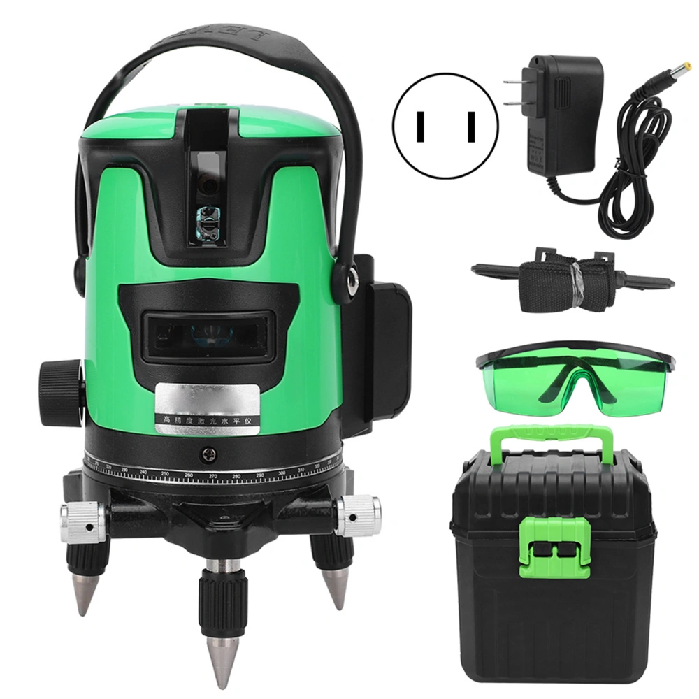 Automatic Self Leveling 360 Degree Rotating 3 Lines Green Beam Laser Leveler Tool AC100-240V