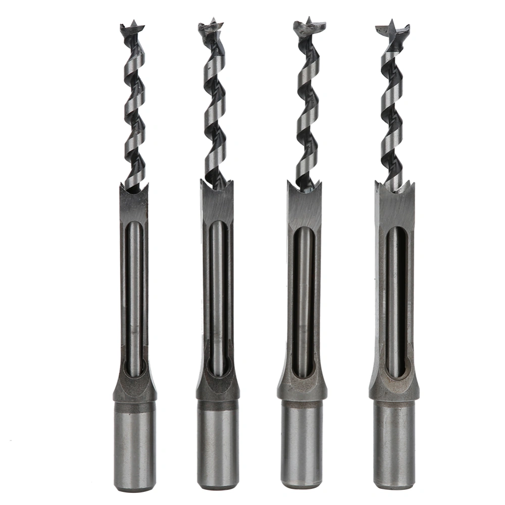 4pcs / set 12.7‑16mm Woodworking Square Hole Drill Bits Bearing Steel Square Hole Drill Bits