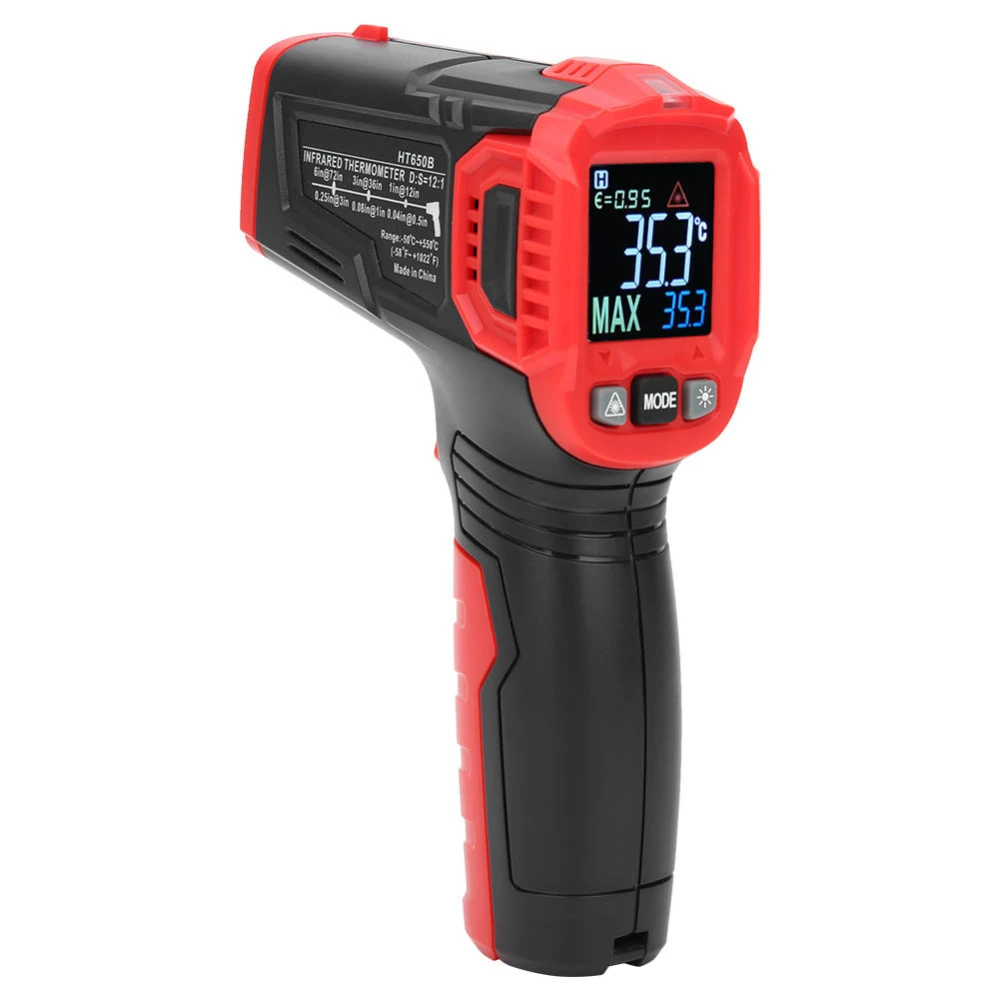 HT650B Industrial Digital Infrared Thermometer NonContact IR Temperature Tester 30℃~+550℃/22℉~+1022℉