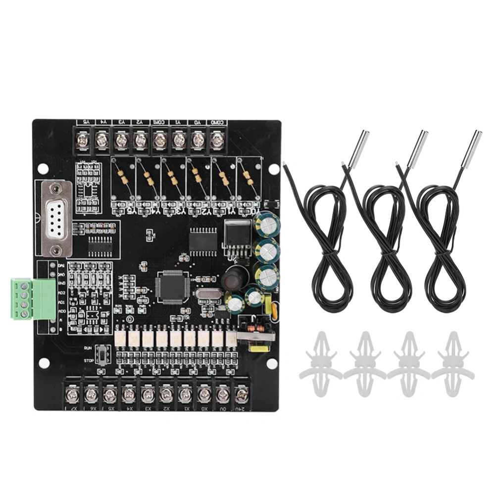 PLC Industrial Control Board Programmable Controller FX1N&#8209;14MT&#8209;3N with 3 Temperature Probe