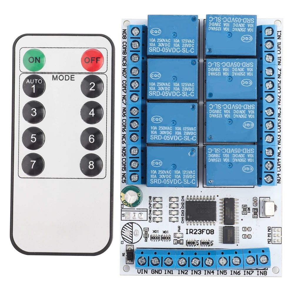 8 Channel Infrared Remote Control Switch Relay Multifunction Infrared Relay(5V )