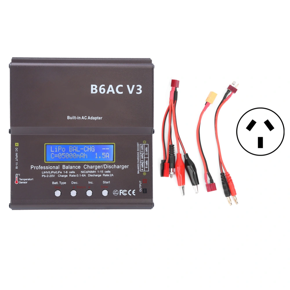 Balance Charger Intelligent 80W for Ni&#8209;Mh Ni&#8209;Cd Battery Pack Model B6ACV3 AC100&#8209;240V