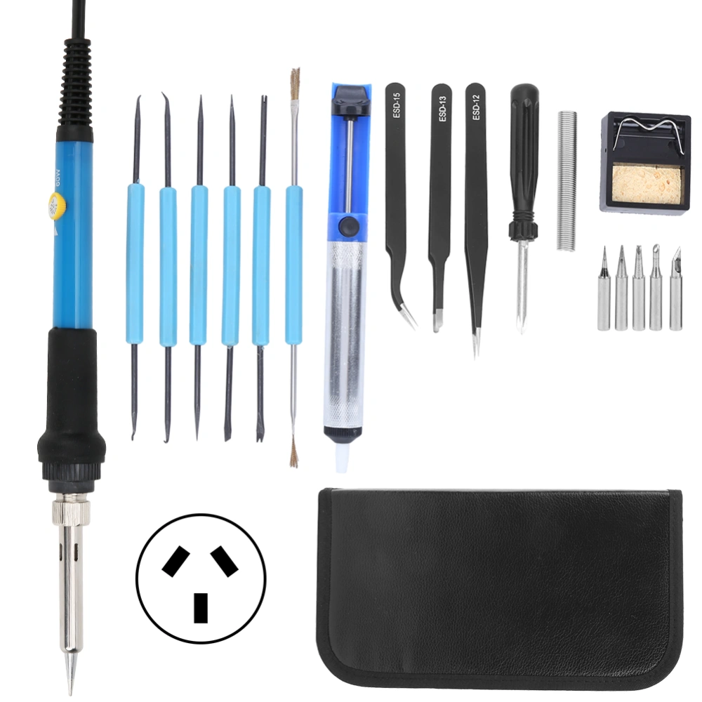 60W Electric Soldering Iron Kit Adjustable Temperature DIY Welding Tool Kit with Switch FunctionAC220V AU Plug