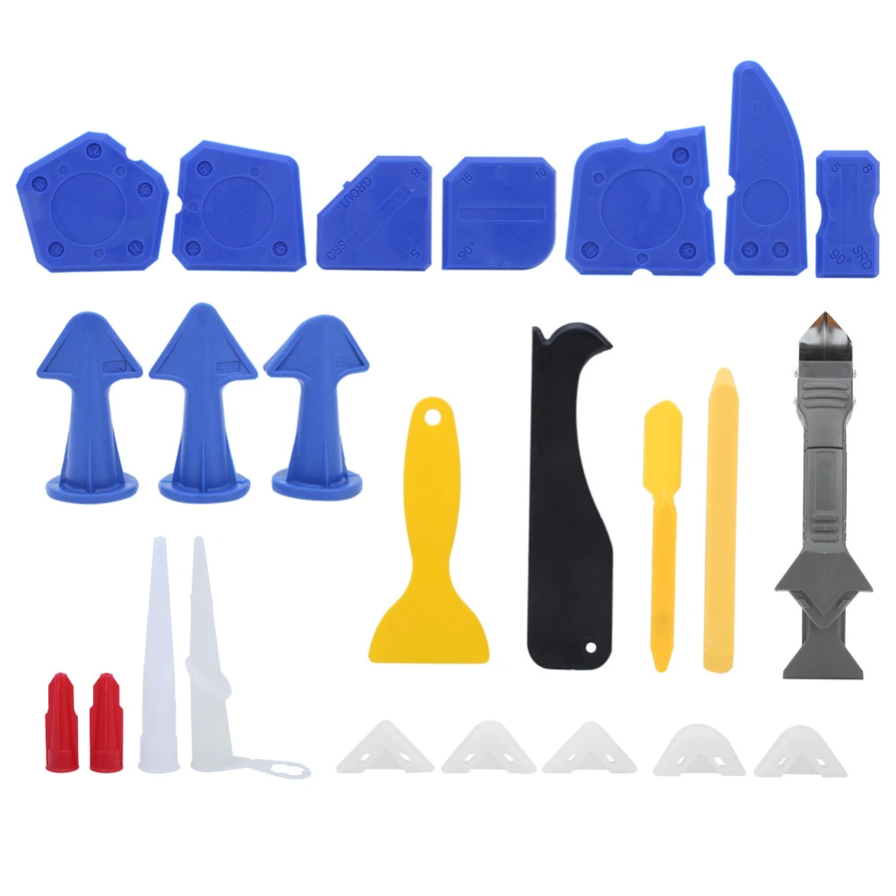 24Pcs Caulking Tool Sealant Finisher Silicone Grouting Nozzle Set Construction Tools