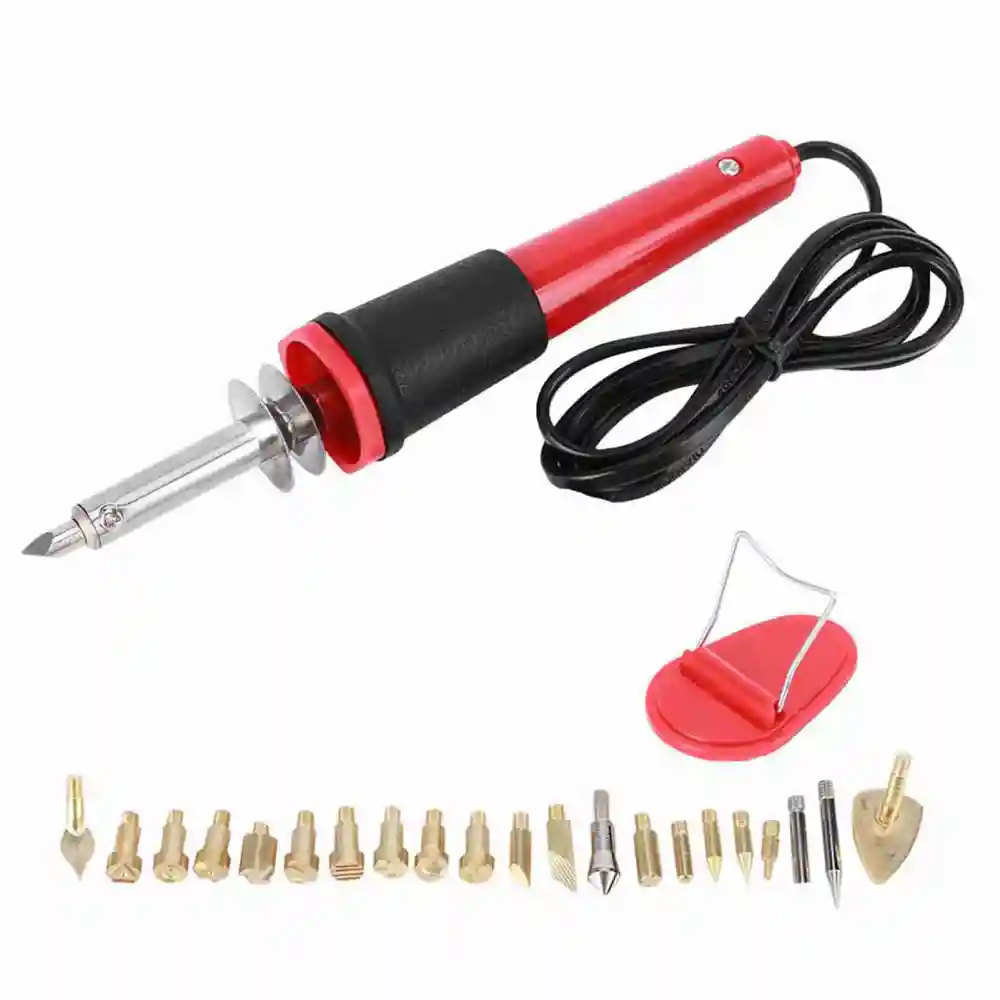 Electric Soldering Iron Set Wood Burning Pen Engraving Carving Pyrography Tool 30WUK Plug AC220V