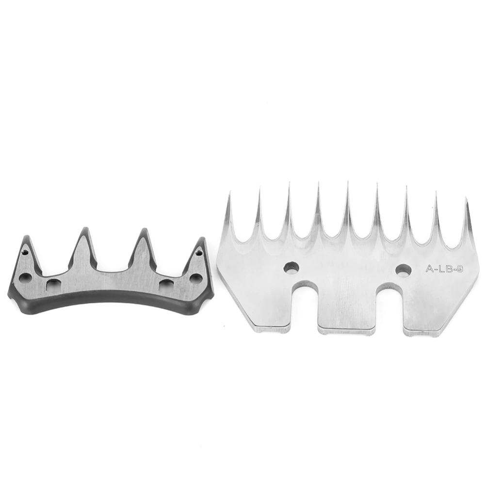 Stainless Steel Sheep Clippers Blade High Hardness Cutting Shearing Cutter Replacement(9 Tooth Straight Blade (+ Swing Blade) )