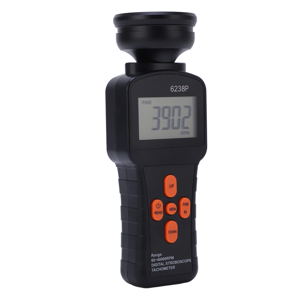 6238P Portable Large LCD Handheld Digital Stroboscope Flash Tachometer Revolution Meter