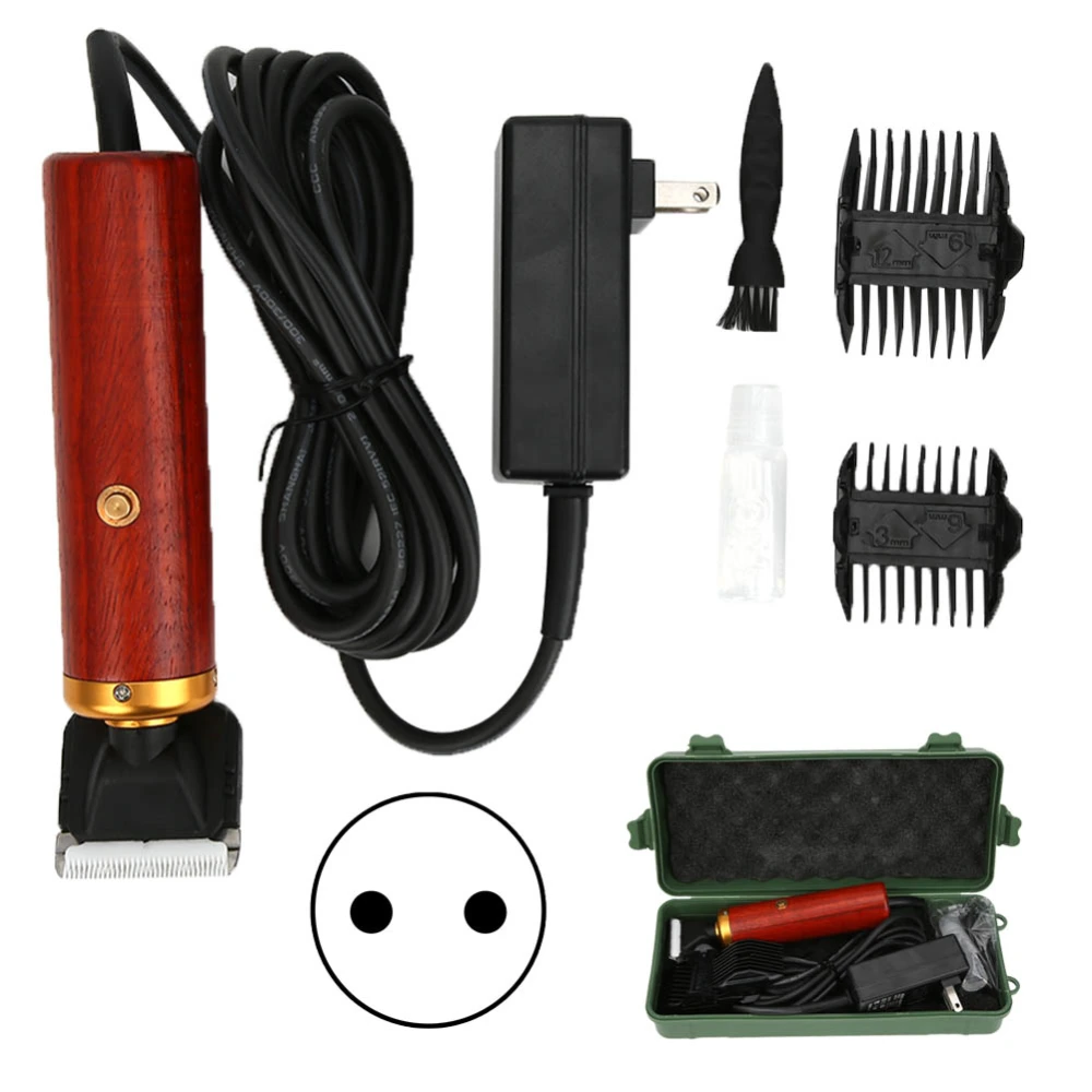 Pet Hair Trimmer Plug&#8209;In Electric Rosewood Handle Haircut Shaver Machine AC100&#8209;240V 55W