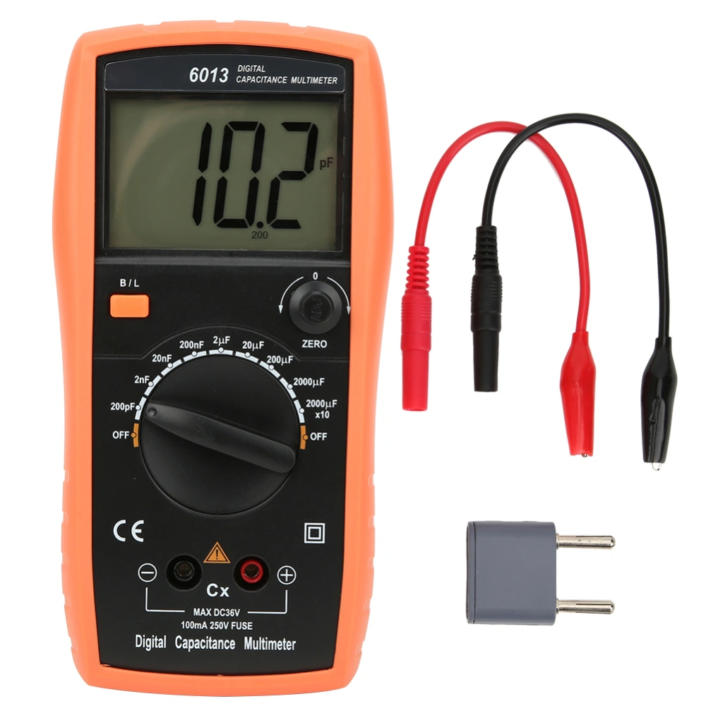 6013 Digital Multimeter Capacitance 20000uF Meter Manual Range Capacitance Tester Measure Tool