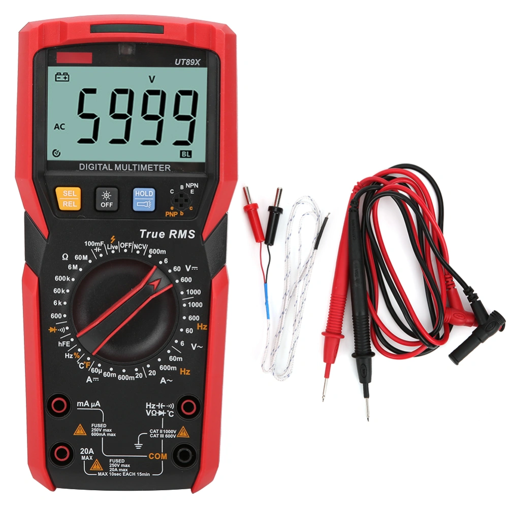 UT89X Digital Multimeter AC DC Voltage Current Resistance Capacitance NCV Tester Meter