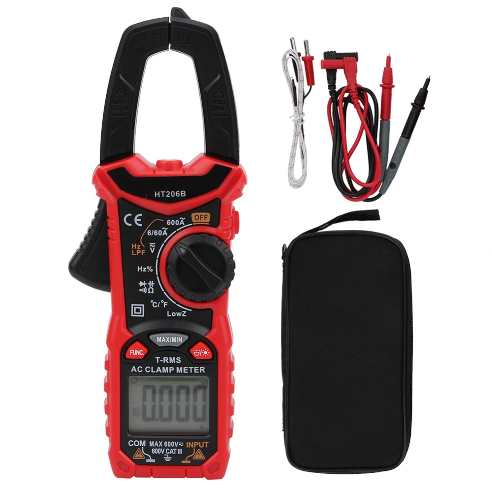 Digital Clamp Multimeter Accurate Voltage Current Tester Electrician Repair Tool AC/DCHT206B