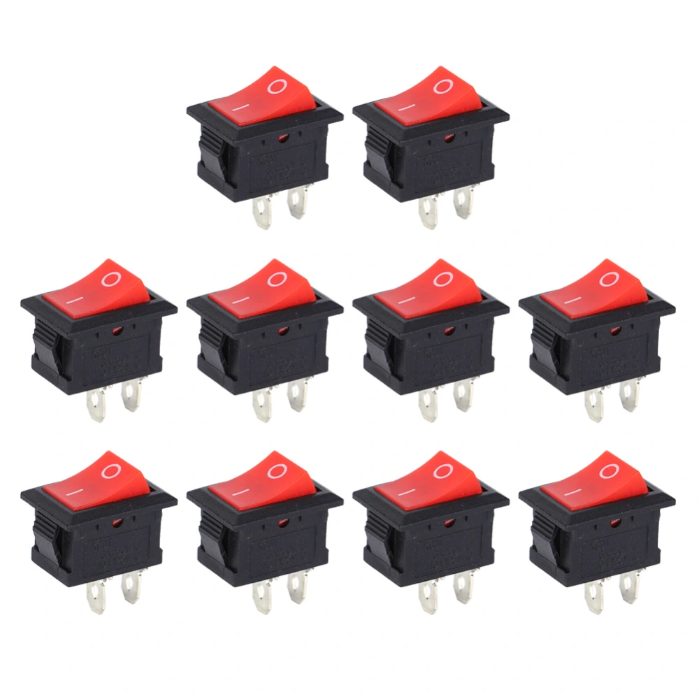 10Pcs Rocker Switches 2 Pin Plastic Button Used for Household Appliances Switch KCD1&#8209;101