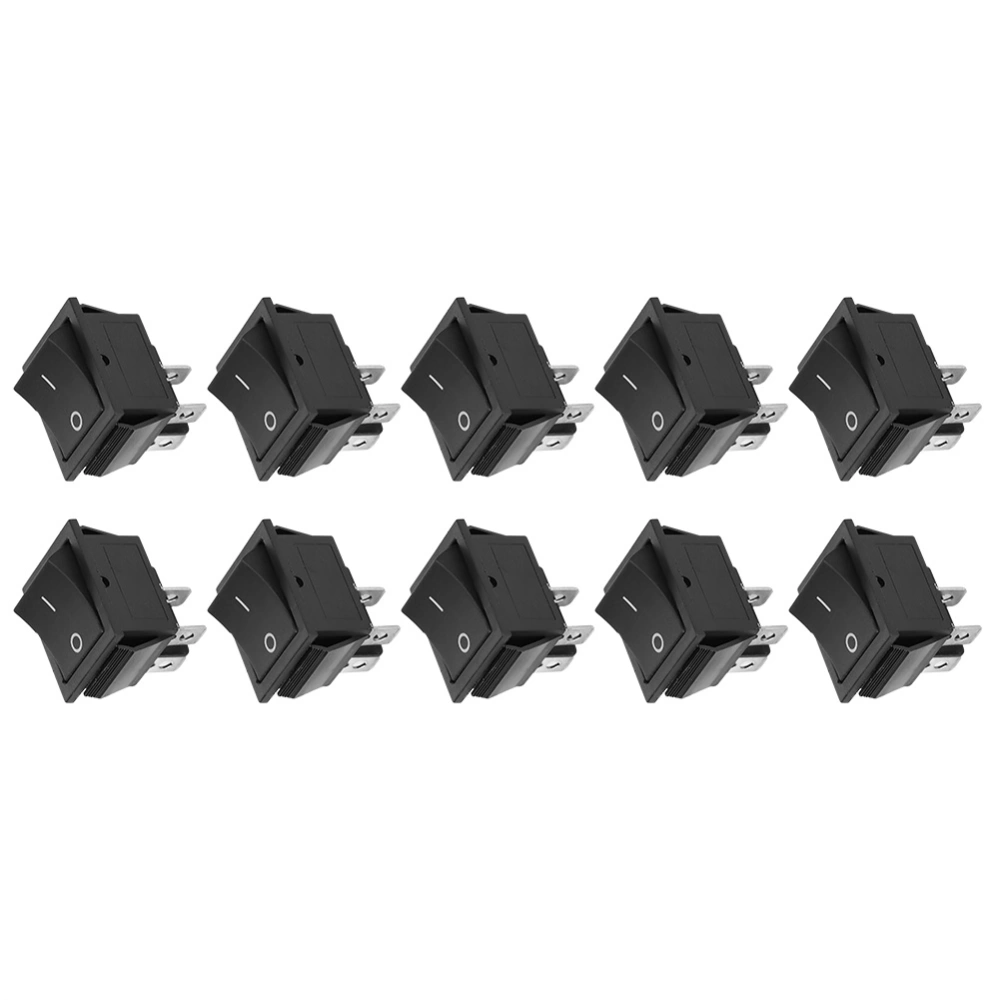 10PCs 2&#8209;Position Switch Rocker On Off 4&#8209;Pin KCD4 Heat Resistance Industrial Accessories