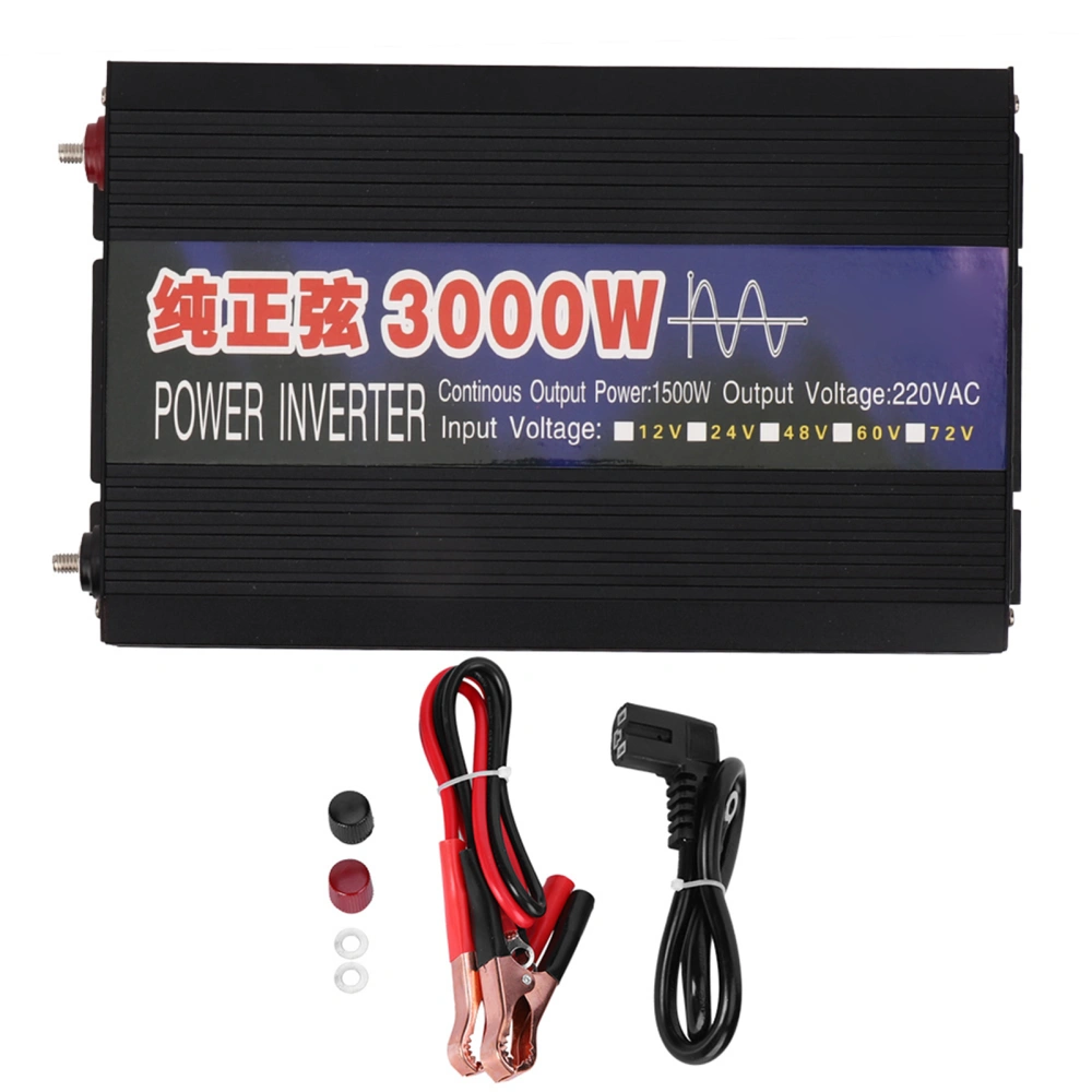 Pure Sine Wave Inverter DC to AC Converter Car DC/AC Inverters 3000W Dual Digital DisplayDC24V to AC220V