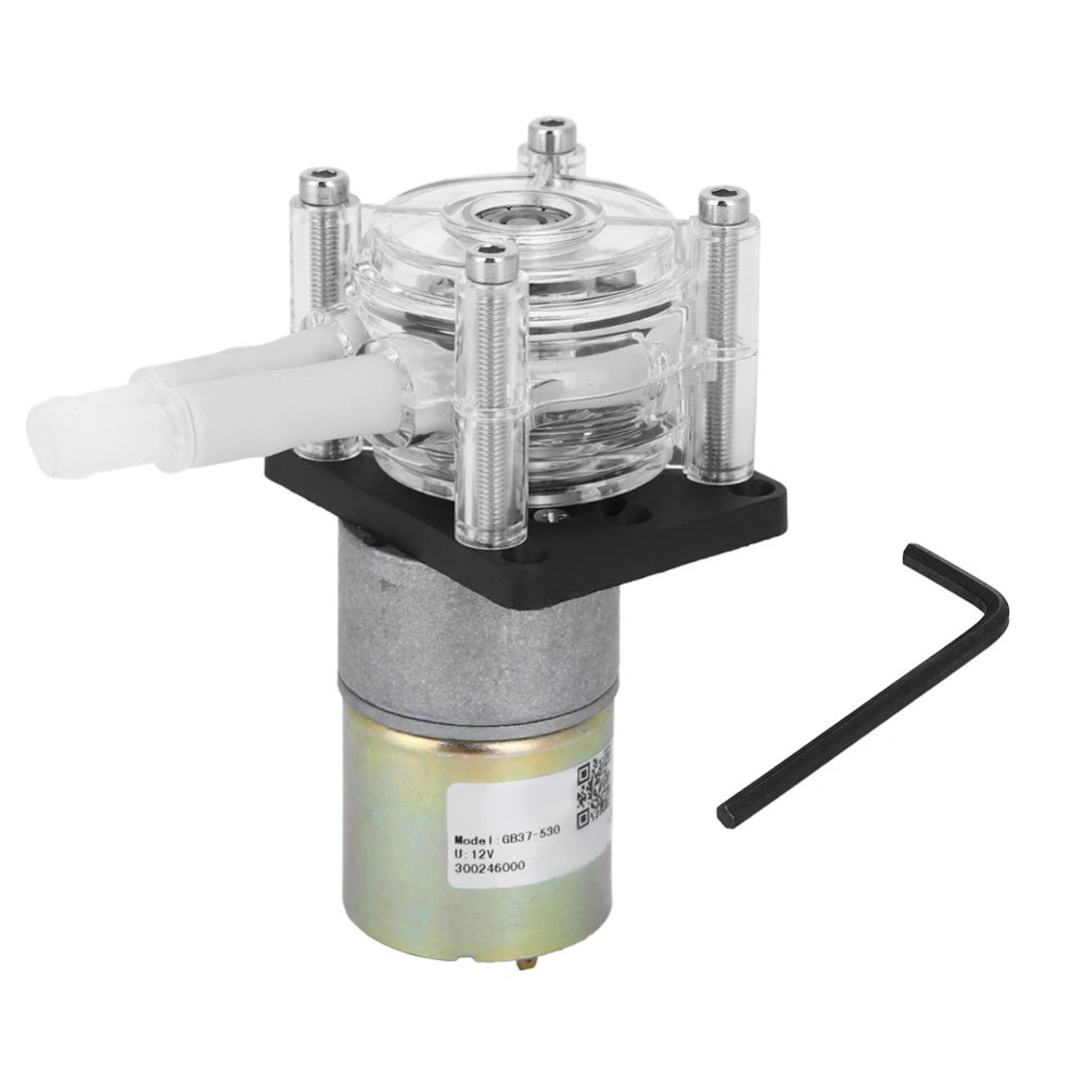 Peristaltic Pump Self&#8209;Priming Stainless Steel Wheel Frame PC Transparent Head DC Motor(12V )