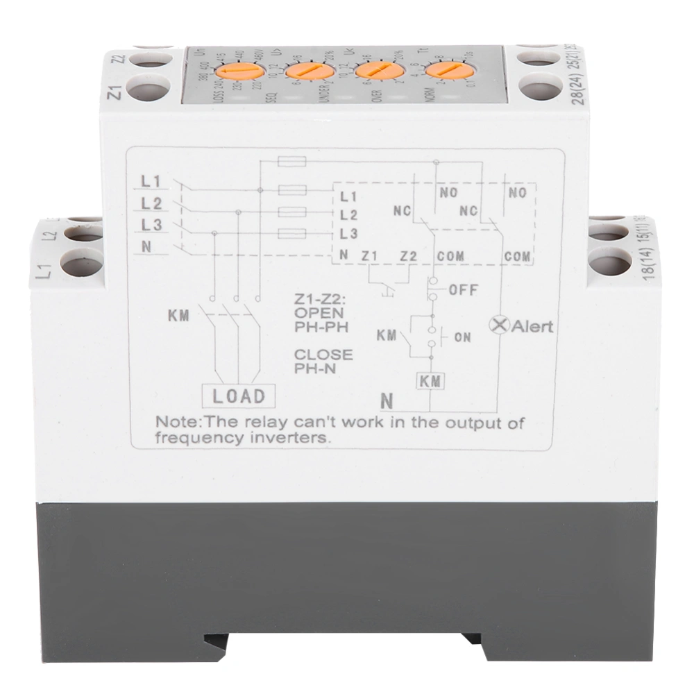 3 Phase Voltage Relay Multifunction Overvoltage and Undervoltage Monitoring Protector with LED Indicator