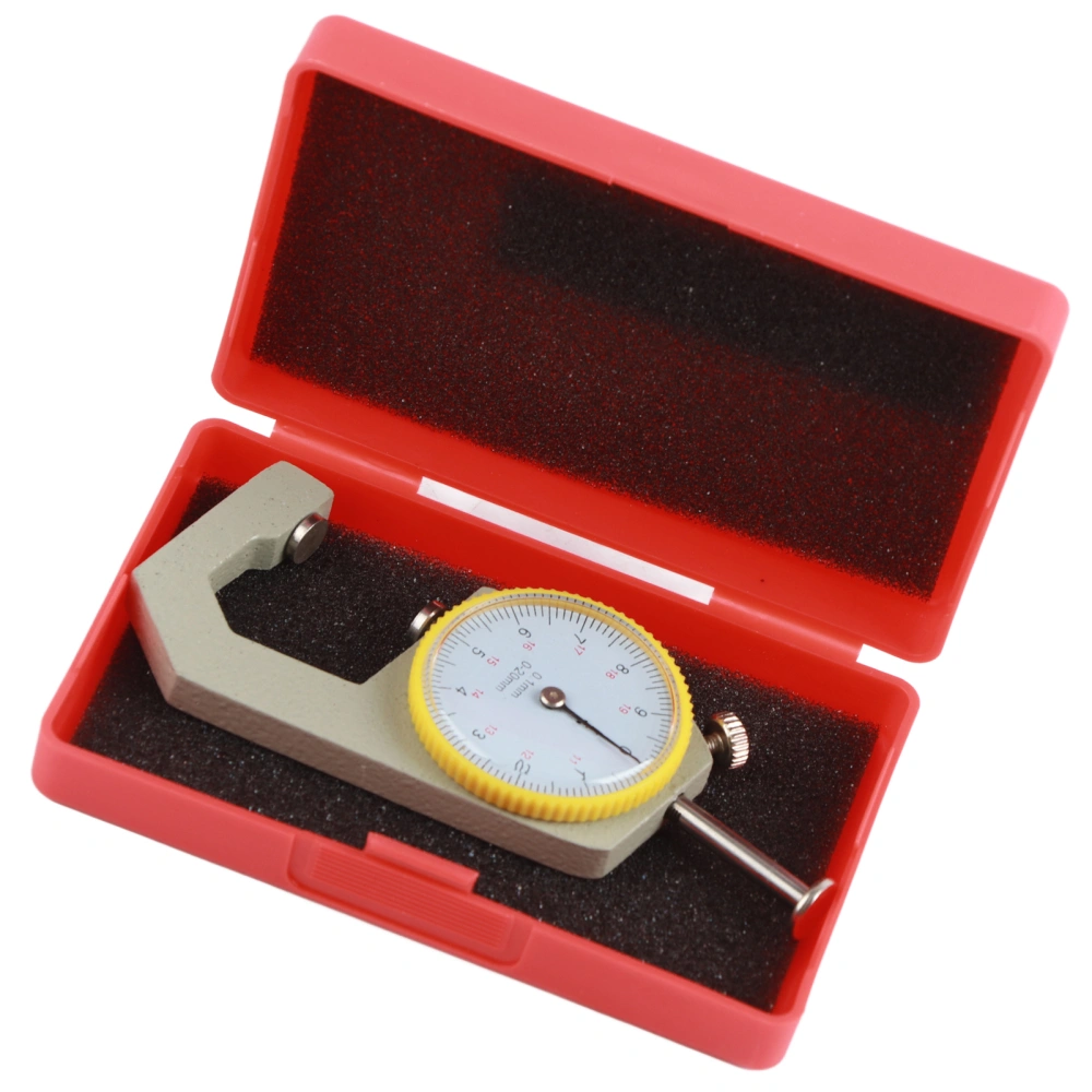 Thickness Gauge Round Dial Accuracy Measuring Tool Flat Pointed Head Range of 0‑20 mmFlat Head