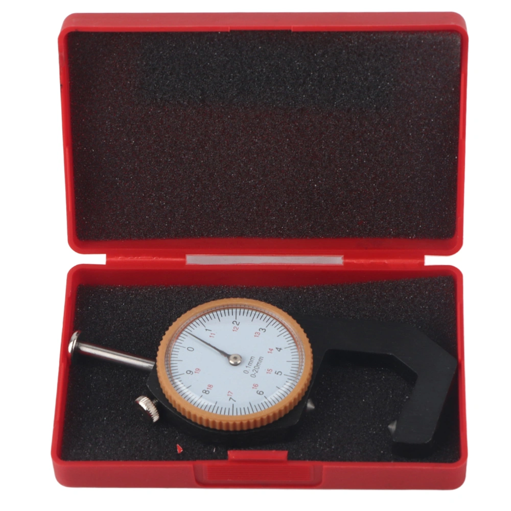 Thickness Gauge Round Dial Accuracy Measuring Tool Flat Pointed Head Range of 0‑20 mmPointed Head