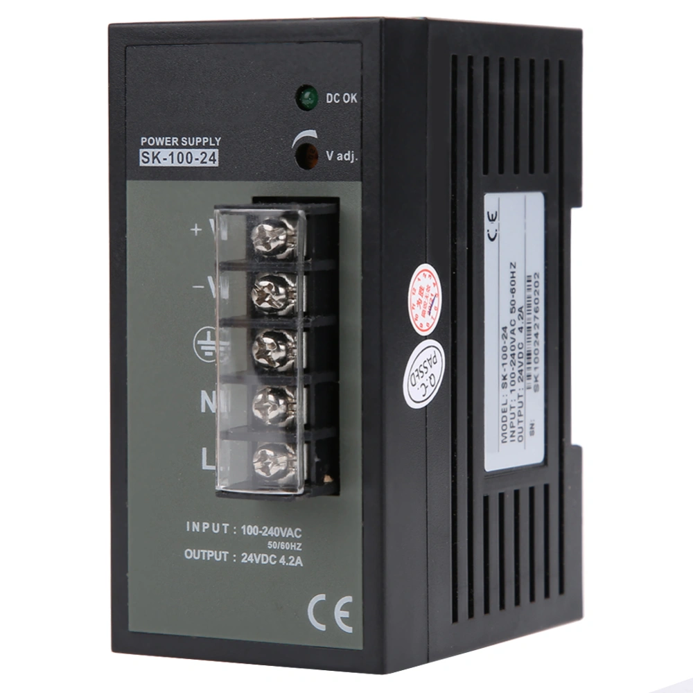 Rail Switching Power Supply Din Industrial Grade Adjustable Switch SK‑100‑24 100‑240VAC