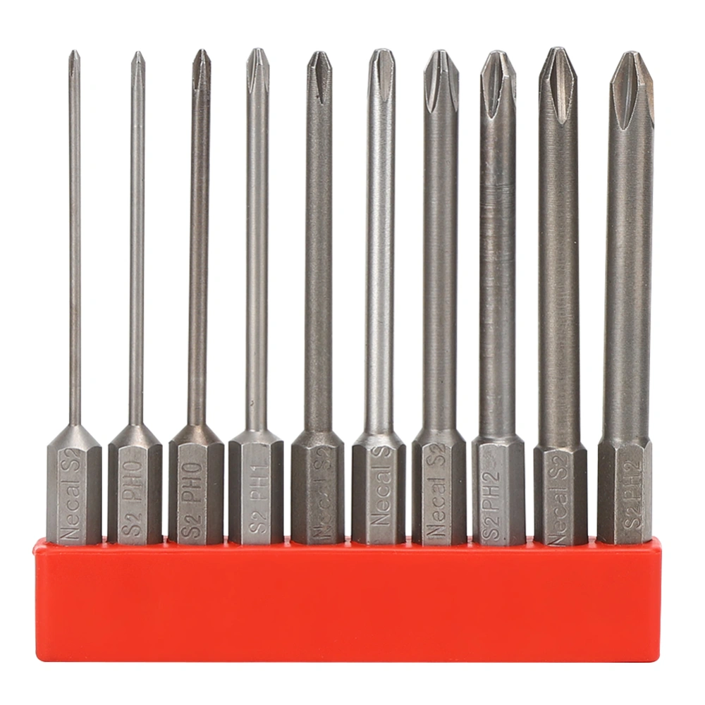 10Pcs 1/4in Screwdriver Bits Magnetic Hex Shank Drill Head Set AntiSlip S2 Alloy Steel