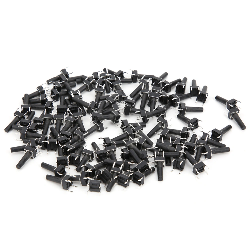 100PCs Momentary Tactile Switch Micro Button Engineering Plastic DC12V 50mA DIP 6 x 6 x 15mm