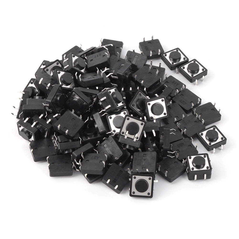 100pcs Momentary Tactile Push Button Switch Mini Micro Tact Switch Accessory 12 X 12 X 5mm