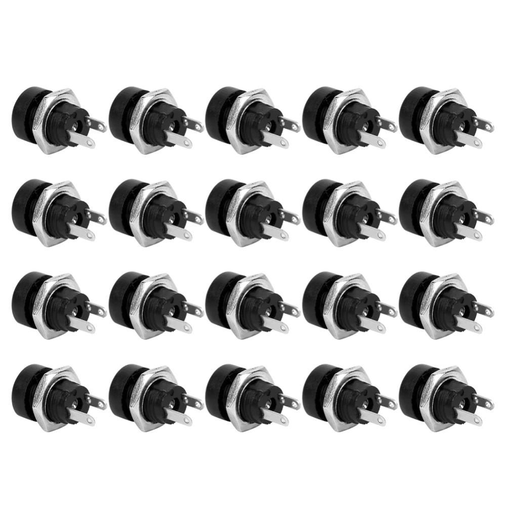 20Pcs DC‑022B Power Supply Female Jack Socket Thread W/Nut Copper Panel Mount Connector