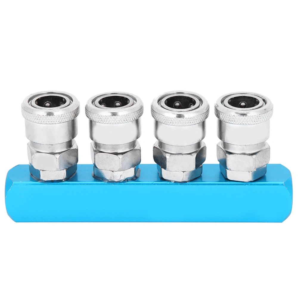 Air Compressor Quick Connector Manifold Fitting Pneumatic C&#8209;Type Fast Coupler Aluminum Alloy