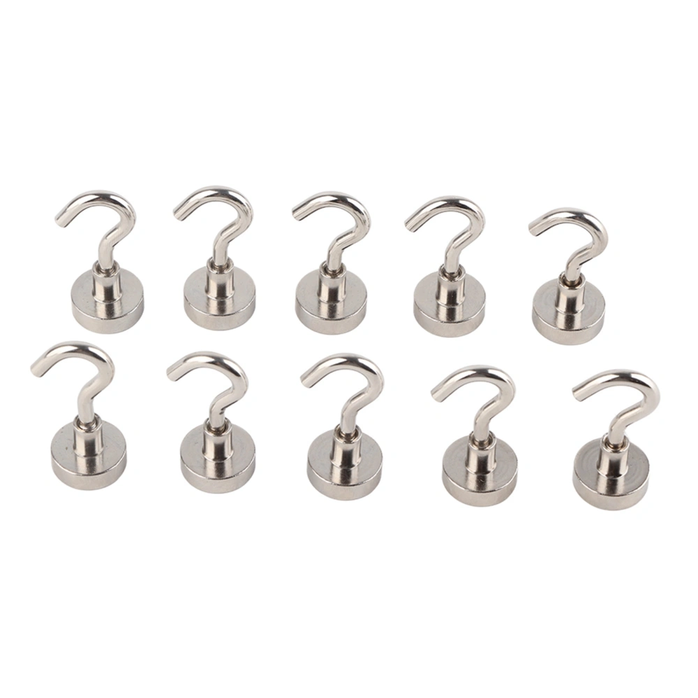 10pcs Powerful Magnetic Hooks 12lbs Load‑Bearing Strong Suction Hangers for Home Kitchen Office