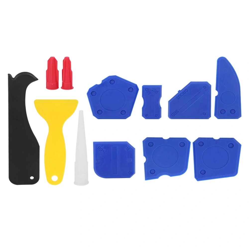 12Pcs/Set Plastic Sealant Spreader Caulking Scraper Glass Glue Finishing Tool Kit for Molding Grouting Silicone