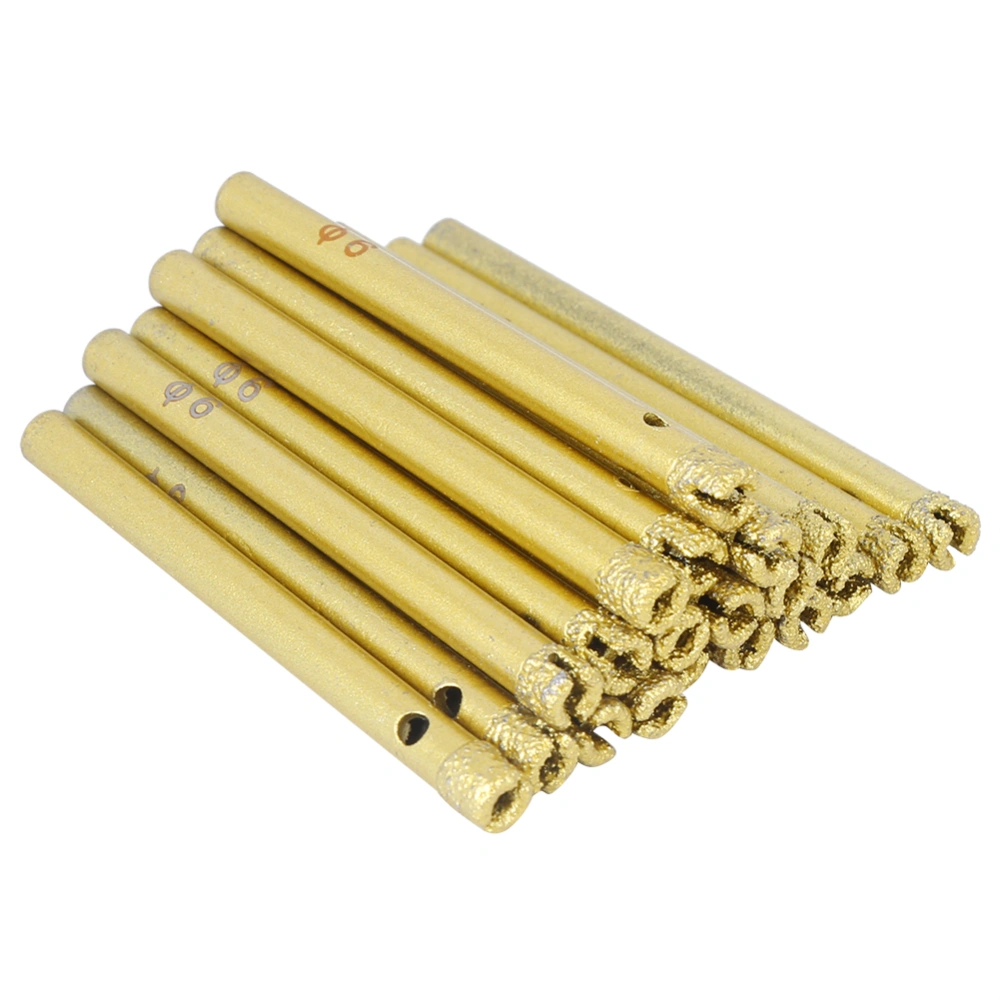 20PCs Hand Electric Drill Bit Brazing Hole Opener Gold 6mm for Glass / Ceramic Tiles / Granite