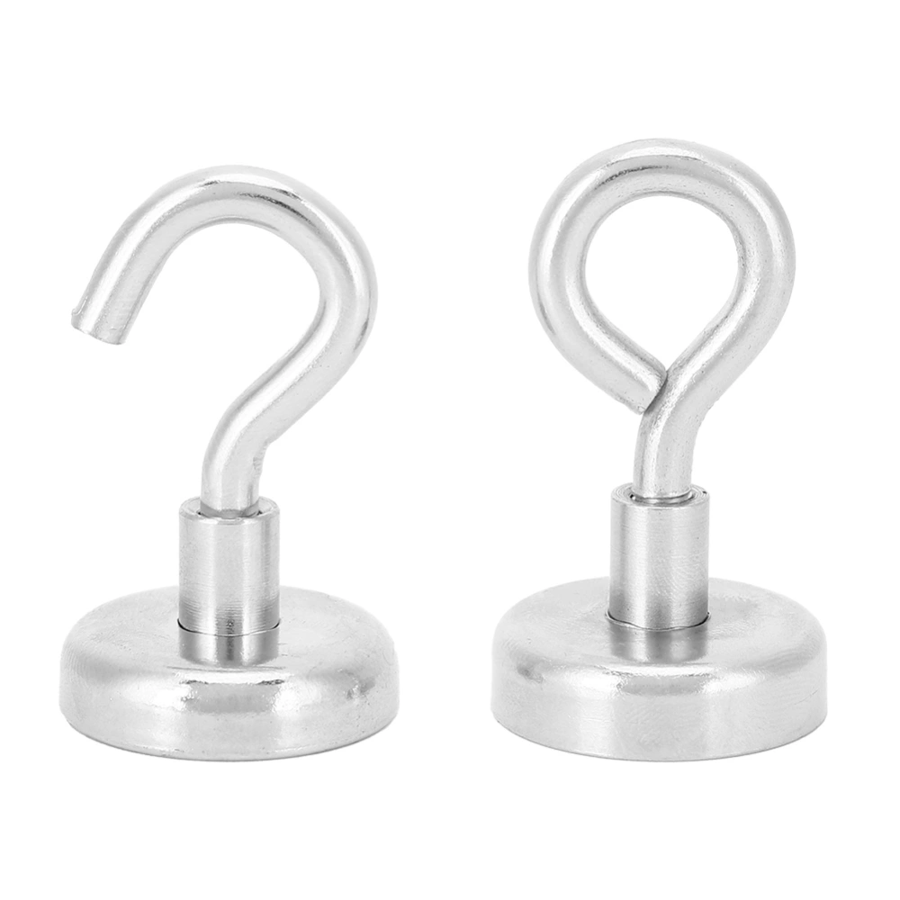 2PCs Hanging Hook Fishing Magnet Hardware Accessory 3‑Layer Coating N35 for Kitchen Office