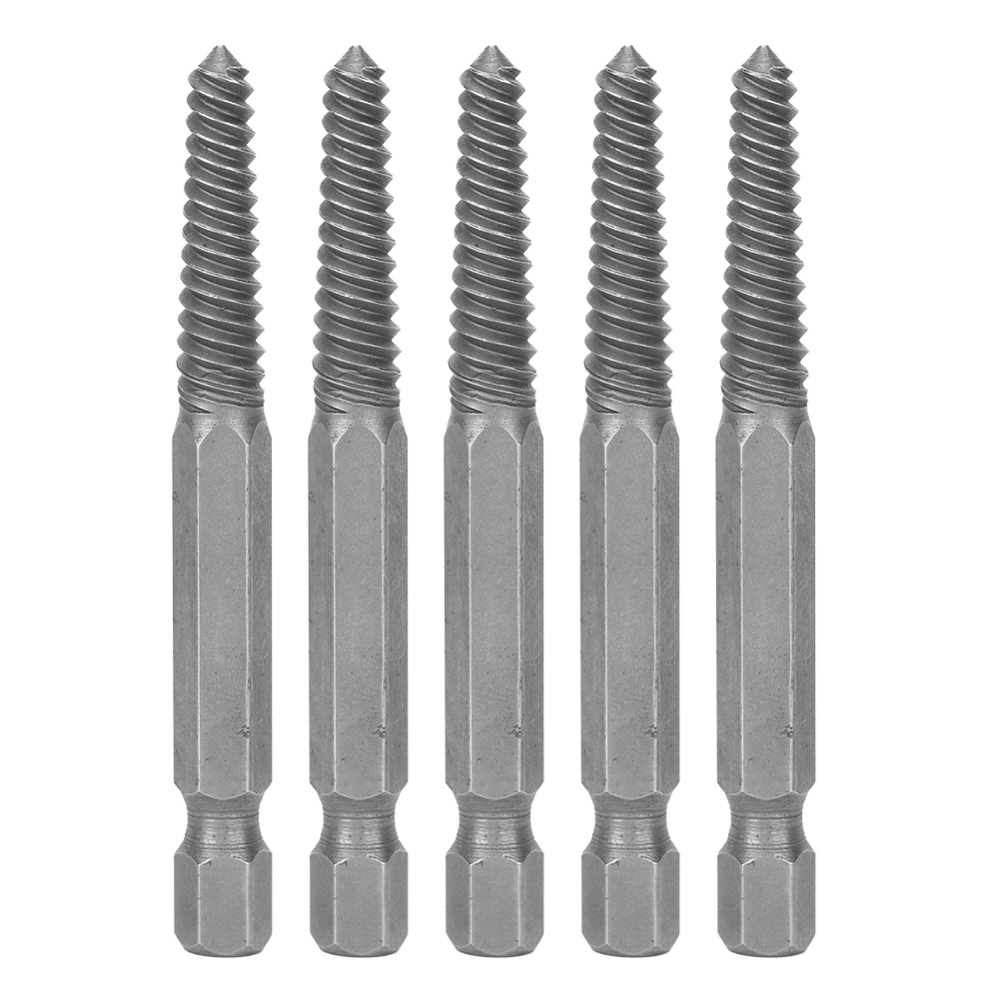 5Pcs 65mm Screw Extractor Broken Damaged Stud Remover Drill Bits Hexagonal Handle High-Speed Steel