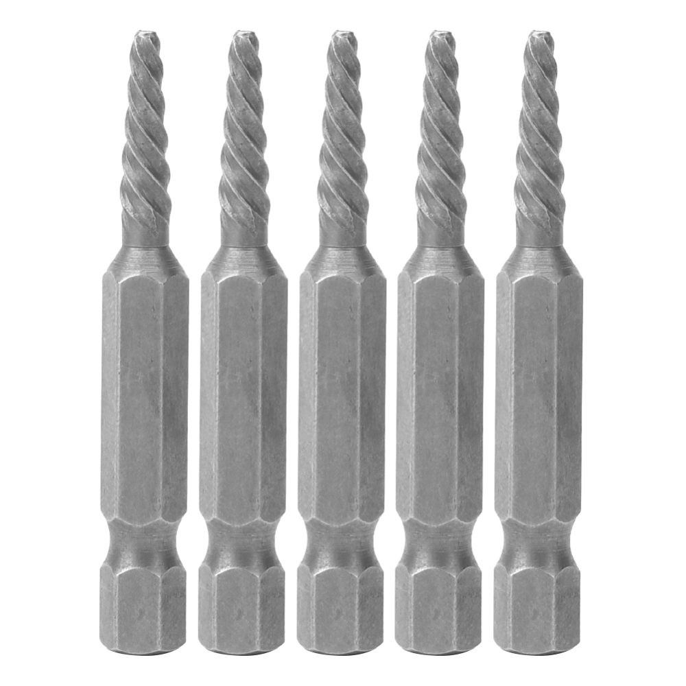 5Pcs Broken Screw Remover Hex Silver High Speed Steel Damaged Bolt Extractor 50mm